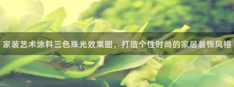 和记平台：家装艺术涂料三色珠光效果图，打造个性时尚的家居装饰风格