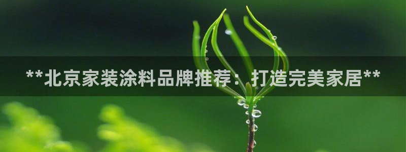 官方和记国际平台登录：**北京家装涂料品牌推荐：打造完美家居**