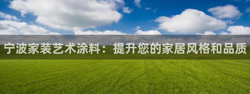 和记平台官网：宁波家装艺术涂料：提升您的家居风格和品质
