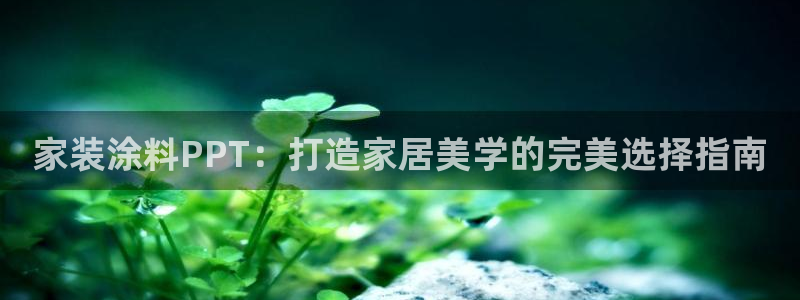 和记H88：家装涂料PPT：打造家居美学的完美选择指南