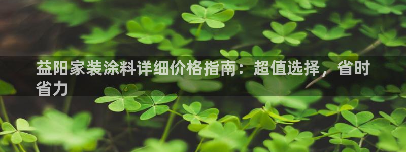 和记官网：益阳家装涂料详细价格指南：超值选择，省时
省力