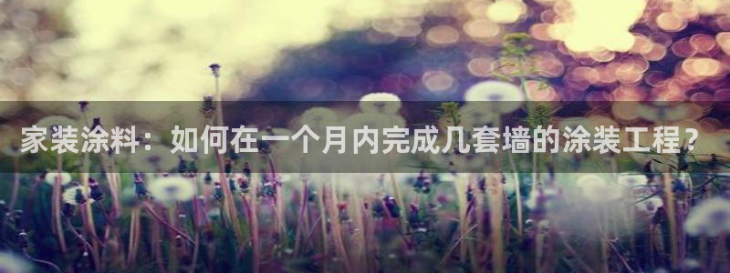 和记 中国首页：家装涂料：如何在一个月内完成几套墙的涂装工程？